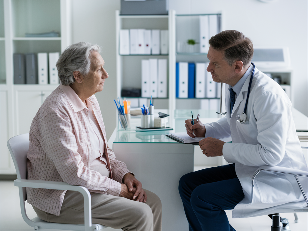 Starejša oseba ženskega spola pri zdravniku